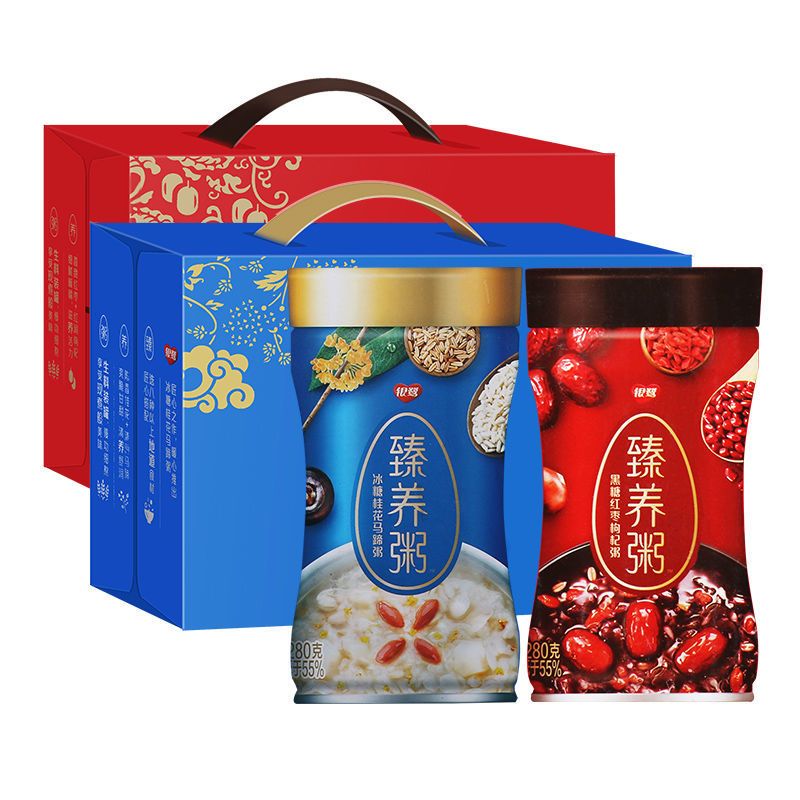 银鹭臻养粥冰糖桂花马蹄粥罐黑糖红枣枸杞粥速食八宝粥礼盒视频