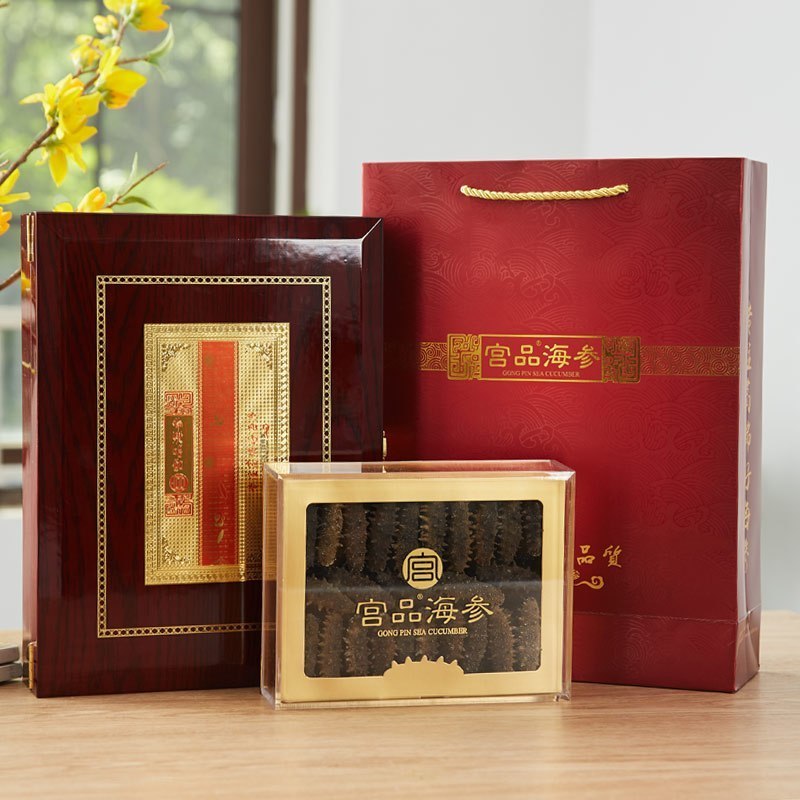 [门店同城可4小时达]宫品M6精选有机淡干海参60-80只500g礼盒装 辽宁大连辽刺参生鲜海鲜水产