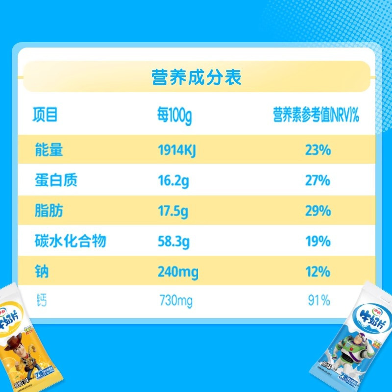 伊利奶片牛奶片160g*2盒奶贝儿童营养干吃奶片乳制品休闲零食糖果(原味+草莓味)