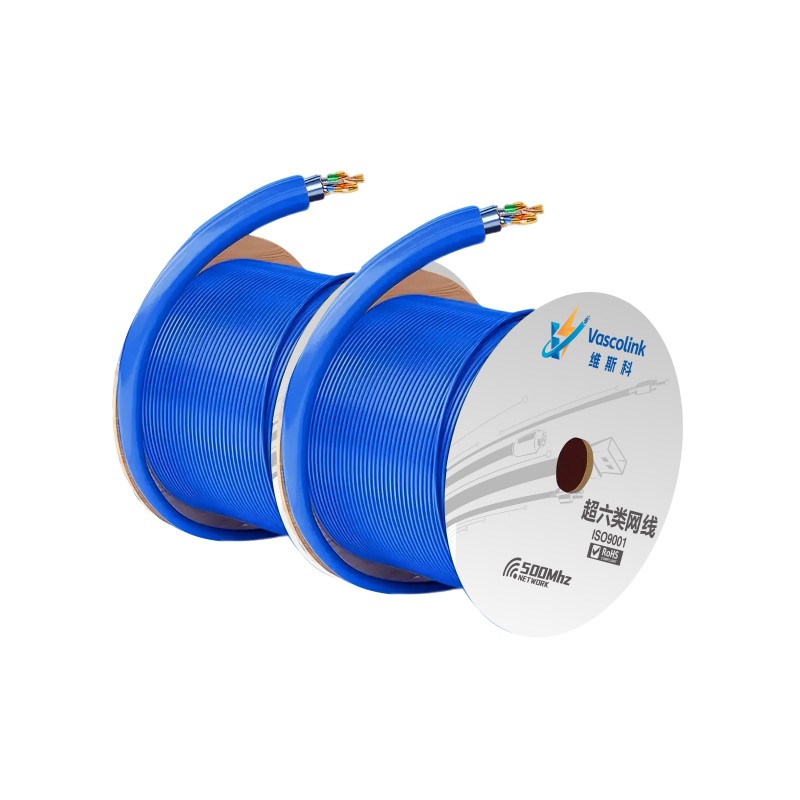 维斯科 Vas-C6-58BL 0.58mm线径 超六类4对非屏蔽网线 305.00米/卷(计价单位:卷)蓝色高清大图