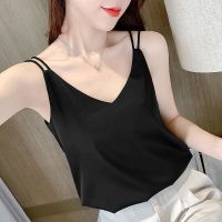 打底衫2021新款吊带上衣女外穿潮流辣妹小心机上衣百搭白色小吊带 百搭黑色 S 70/95