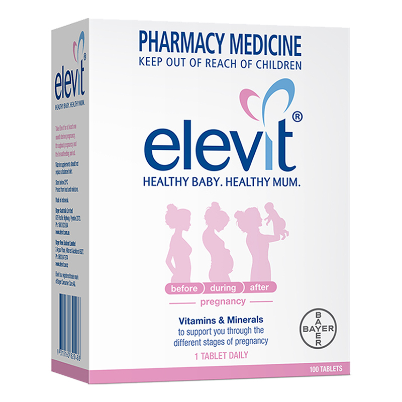 保税-澳洲版爱乐维(Elevit)复合维生素片备孕哺女士孕前孕中叶酸孕妇营养素100片/盒装