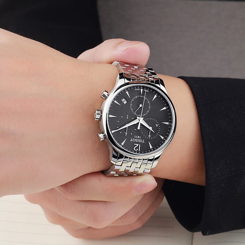 天梭(TISSOT)手表 瑞士品牌 俊雅系列男士手表钢带时尚商务休闲防水石英表 男 T063.617.11.067.00