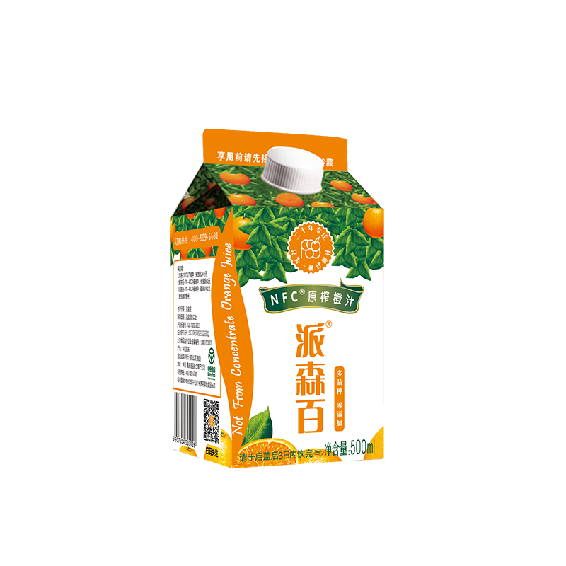 派森百nfc橙汁500ml8盒参数