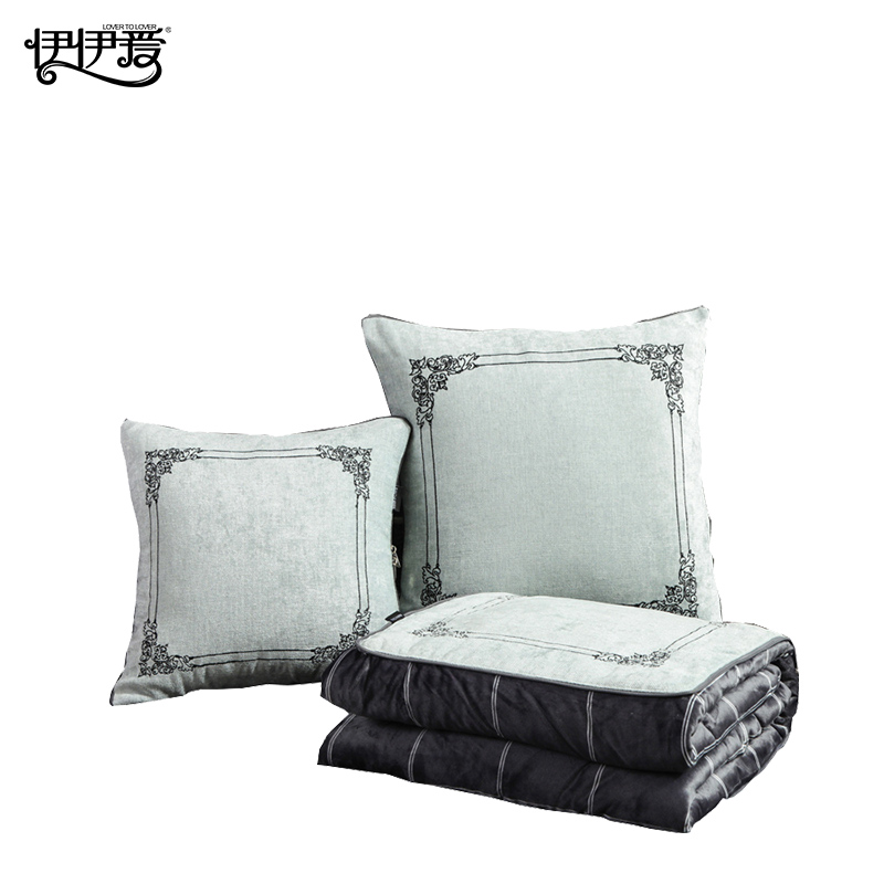 伊伊爱 雪尼尔绣花绒抱枕被