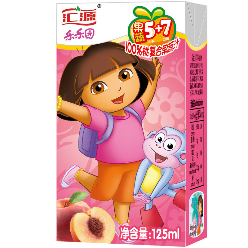 汇源(Huiyuan) 100%桃复合果蔬汁 儿童果汁 125ml*20盒 (儿童专属)箱装 国产