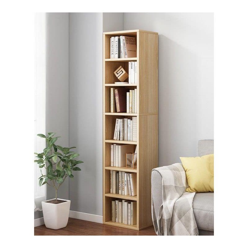 苏宁放心购 简约现代人造板式书房家具 书架简易落地格子多层柜子置物架家用学生卧室创意收纳柜书柜 A-STYLE图片