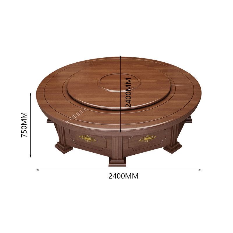 中豫鑫泽 ZYXZ3110304电动餐桌大圆桌转盘餐桌椅组合 2.4米圆桌 12把餐椅高清大图