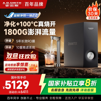 史密斯（A.O.SMITH）佳尼特加热净水器厨下家用直饮净水机净饮机CDR2000S2 高水效 真沸腾蓝鲸净热一体2.0