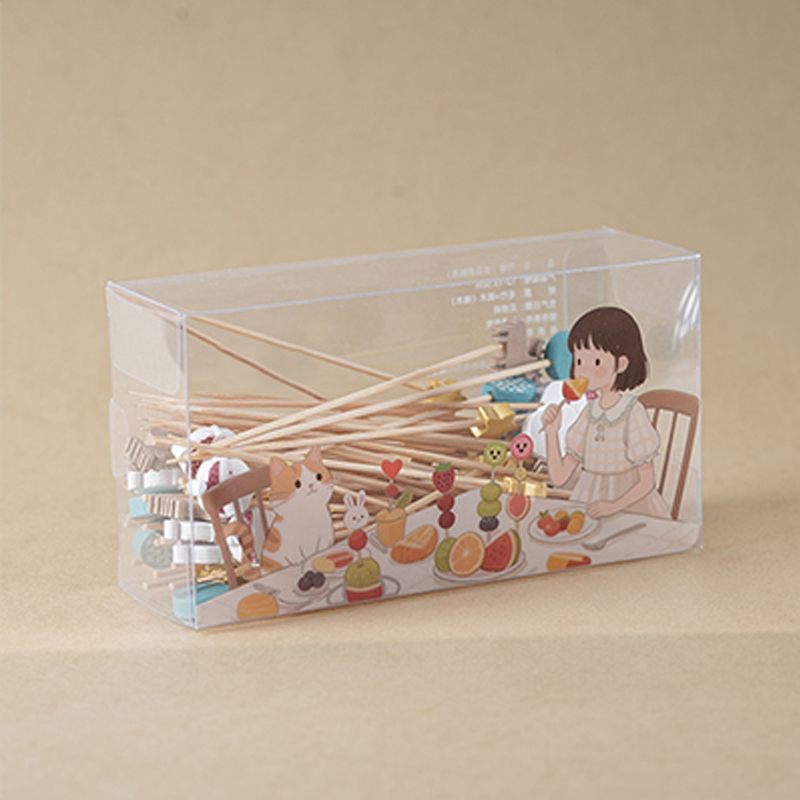 智美环球 圣诞节一次性高级水果签装饰竹签【蓝色星语麋鹿签 80支/盒】