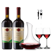 美国加州原瓶进口红酒合润赤霞珠干型红葡萄酒双支套装750ml*2瓶 送精美酒具