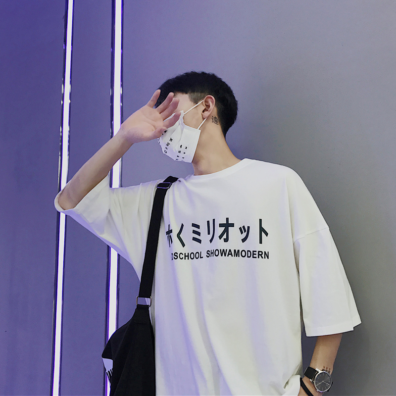 T恤男士短袖体恤半袖上衣服夏款2018新款五分袖韩版时尚圆领体恤