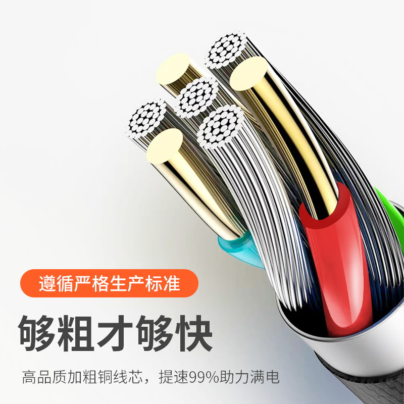 适用于华为type-c数据线弯头充电线加长2米快充手机线type-c冲电线吃鸡游戏vivox9充电x21快充x20通用