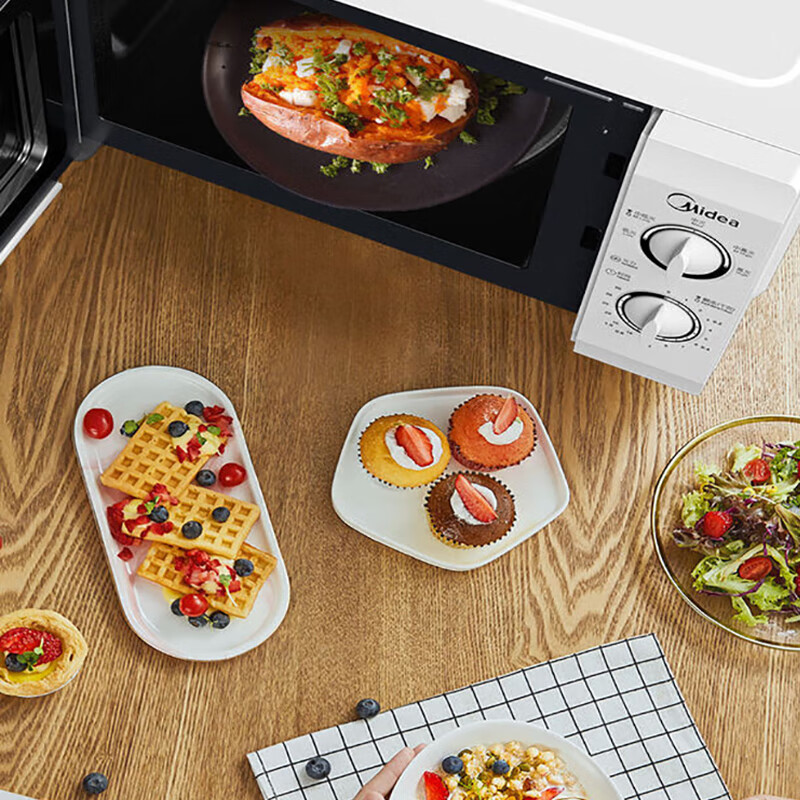 美的(Midea) 家用20L快捷侧拉门360°转盘速热精准控温M1-211A高清大图