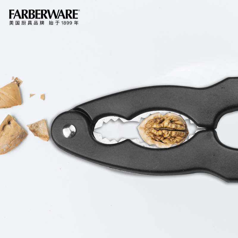 美国生牌Farberware 厨房工具锌合金多功能加厚坚果海鲜胡桃夹剥壳器
