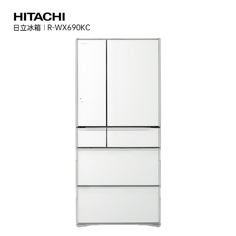 日立(HITACHI)Hitachi日立670L日本原装进口电动抽屉风冷无霜自动制冰黑科技真空保鲜冰箱R-WX690KC