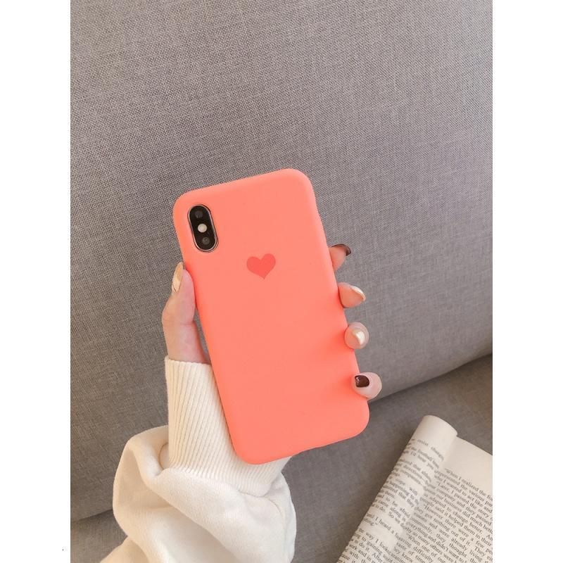 苹果x粉色爱心手机壳iphonexxsmaxxr纯色防摔壳情侣6s78plusiphonexr