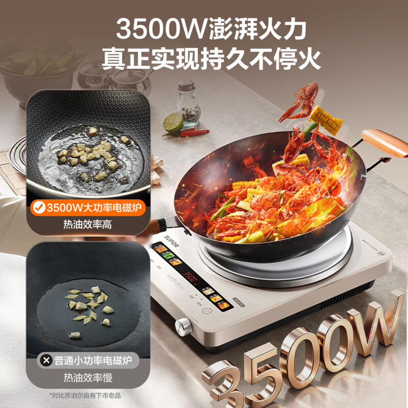苏泊尔(SUPOR)风火轮系列大功率电磁炉家用凹面3500W爆炒电磁灶火锅炉炒菜C35-IA820C高清大图