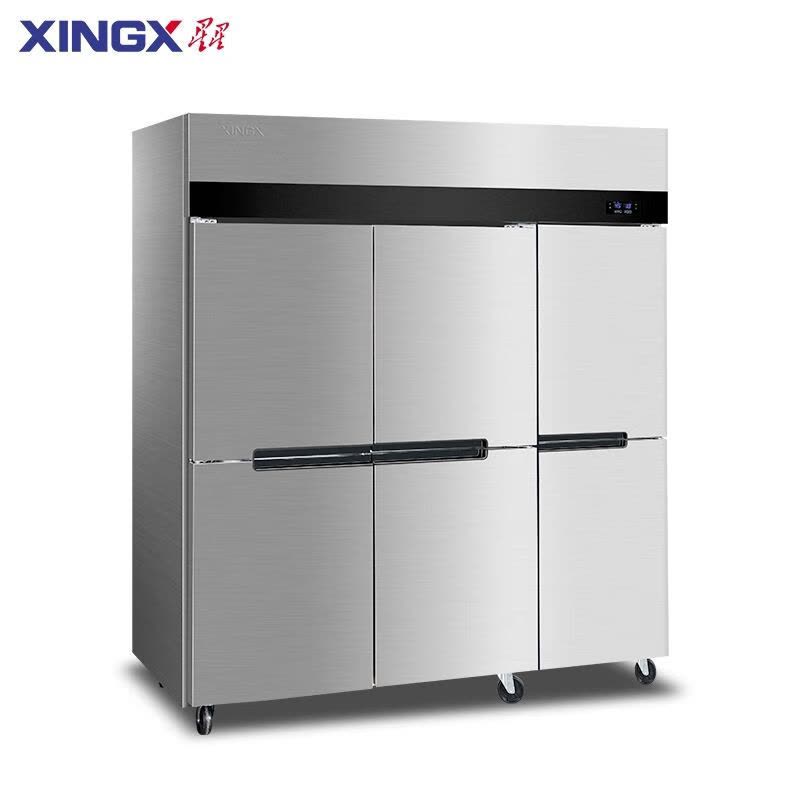 星星(XINGX)KCD-1871M6六门冰箱铜管商用厨房冰柜大容量饭店酒店后厨双温冷藏冷冻保鲜柜全冷冻铜管冰箱图片