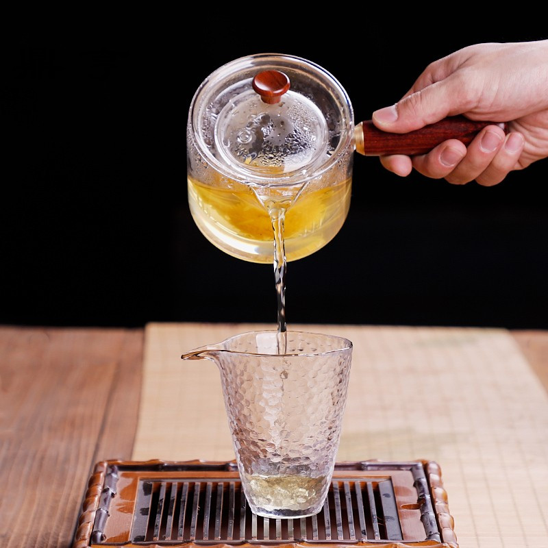 鼎亨耐热玻璃煮茶器陶瓷套装家用电陶炉复古黑白沏茶壶