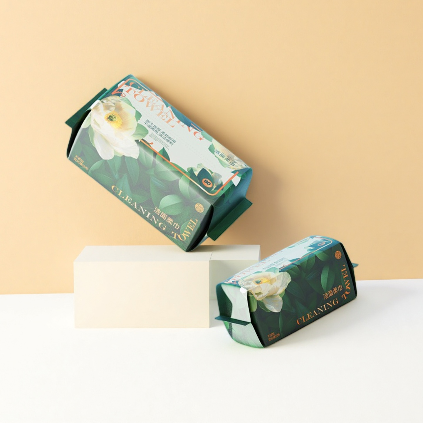 东纺拾光DF1001轻奢加厚亲肤抽取式洁面柔巾20*20cm 80片/包 单位:包高清大图