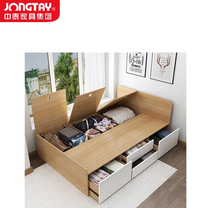 中泰(jongtay)板木床现代简约公寓宿舍1.2米单人床 J-JBDZ11高清大图