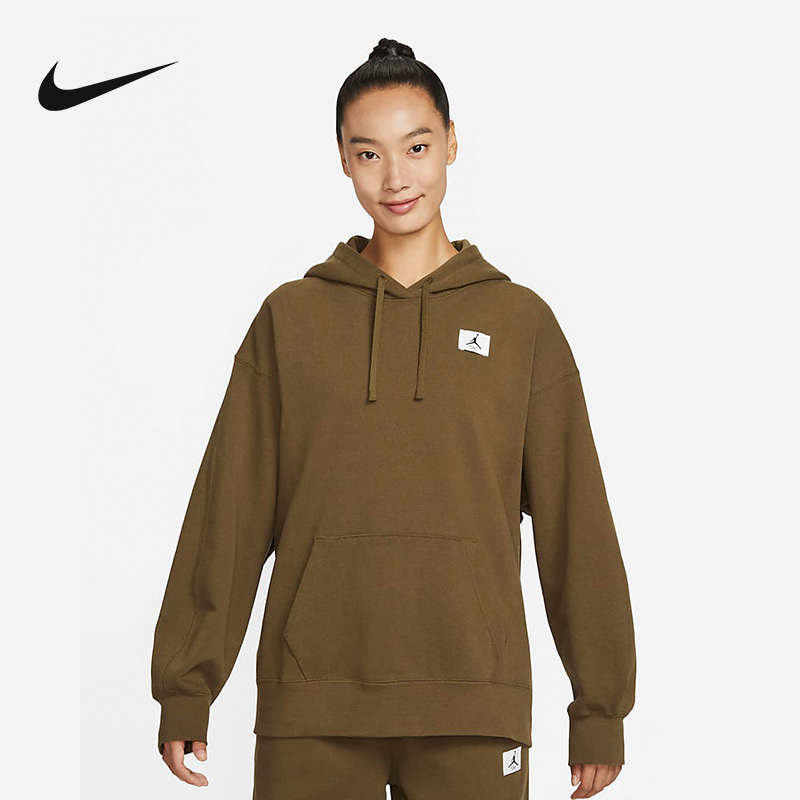 nike耐克帽衫女装针织套头衫2022冬季新款休闲连帽卫衣dq4604-385