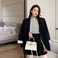 唐狮2021春装新款女西装外套女韩版宽松设计感小众休闲小西服潮ZW M 黑色