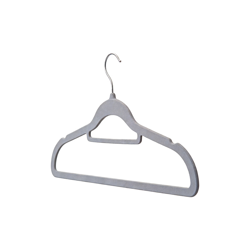 山之只 植绒防滑衣架 灰色40cm 个高清大图