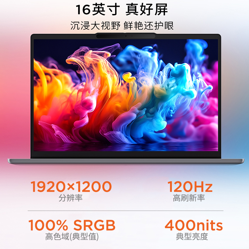 联想小新16 16英寸轻薄笔记本电脑(锐龙R7-H255 16G 512G 高色域 400nit 120Hz高刷)高清大图