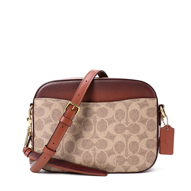 蔻驰(coach)女士单肩包31208 coach camera相机包 老花拼皮金扣31208