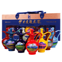 46度伊力特皮箱老窖250ml*10瓶礼品礼盒装送礼白酒十色瓶