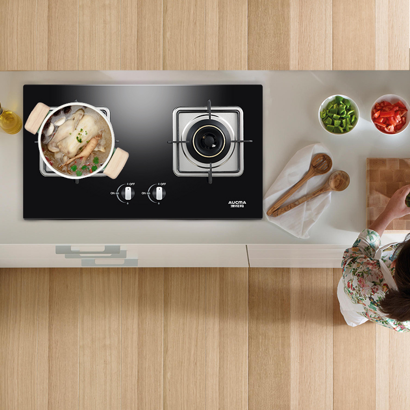 澳柯玛(AUCMA)触控式抽油烟机燃气灶煤气灶烟灶套餐MJ717+3D13B侧吸式 19立方液化气高清大图