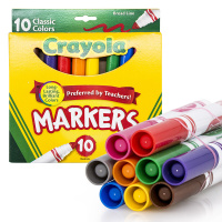 绘儿乐crayola 水彩笔10色彩色粗头绘画笔小学生儿童安全58-7722