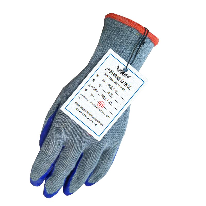 路吉通 灰纱蓝挂胶手套 均码 副高清大图