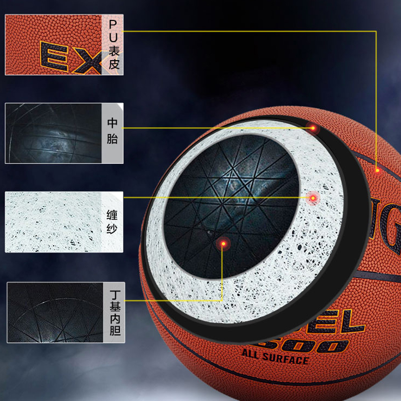 斯伯丁(SPALDING)篮球76-797Y 传奇TF-500吸湿表皮 PU材质 七号篮球室内室外通用篮球