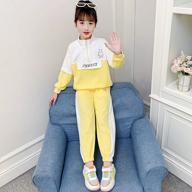 叮当猫童装女童运动套装春秋儿童大白后背翅膀套装女孩学生休闲装