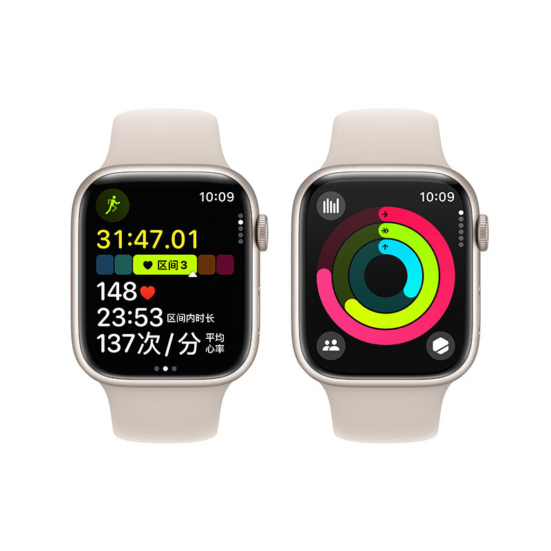 苹果 Watch Series 9 智能手表GPS+蜂窝款45毫米星光色