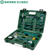 世达工具箱家用工具套装19件螺丝刀钢丝钳锤子卷尺内六角安装组套05163 05163世达工具箱家用工具套装19件螺丝刀