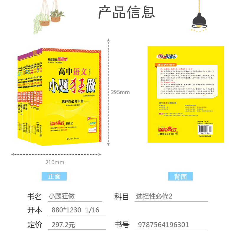 [高一上]9本套(全科)必修第一册·人教版 高中通用 [正版]2024小题狂做高中数学必修二高一高二必修三选择性必修第二高清大图