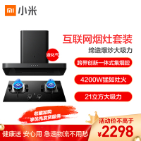 小米 米家互联网烟灶套装家用壁挂顶吸式抽油烟机燃气灶具组合CXW-260-MJ01+JZY-MJ01烟灶套餐(液化气)
