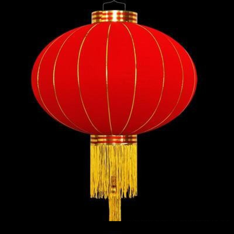 优橙铁口大红灯笼装饰户外防水绸布绸段植绒灯笼铁口绸布全红灯笼80#直径约50厘米 30个起订