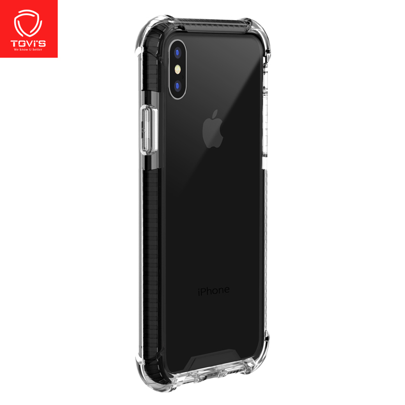 泰维斯(TGVI’S) iPhoneXS Max新机6.5英寸手机壳透明气囊防摔保护套 晶格系列 黑色