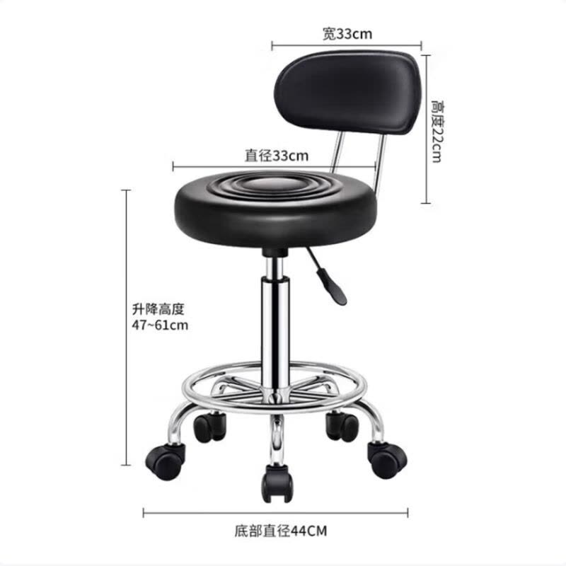 实验室车间可旋转升降椅医院工作台实验椅子 滑轮靠背款图片