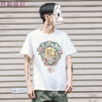 东京衣柜男装夏季新款卡通动物印花青年休闲短袖T恤学生潮流体恤