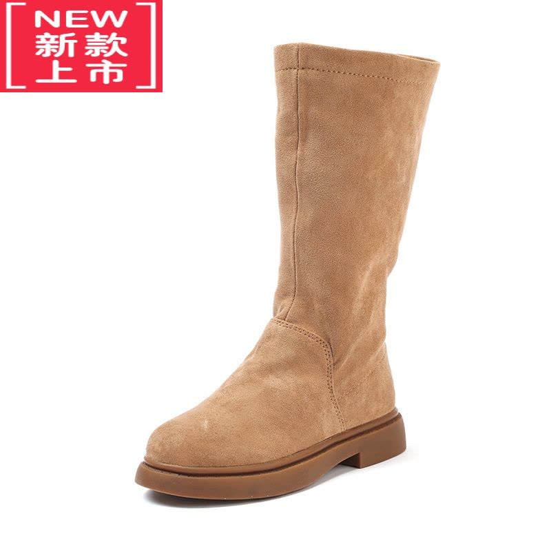 可莉允女童靴子春秋冬季2022新款高筒公主单靴儿童韩版长靴加绒二棉童鞋图片