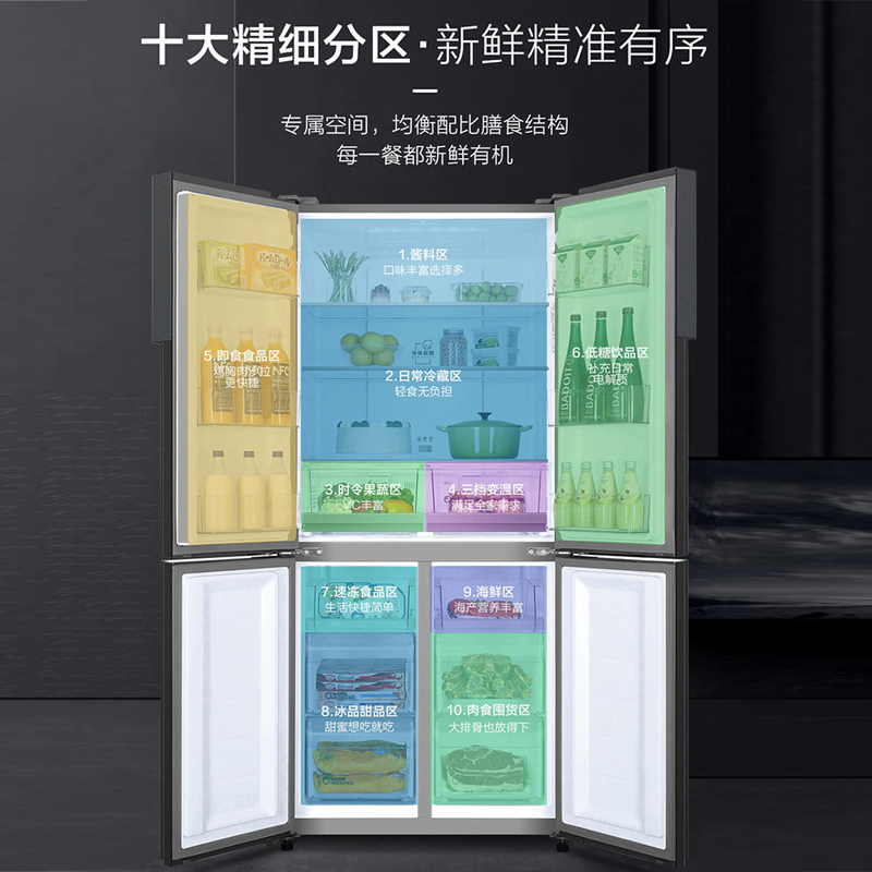 海尔(Haier)535升十字对开门嵌入冰箱 大空间囤鲜 阻氧干湿分储 一级双变频 BCD-535WGHTDD9G9U1