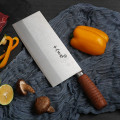 十八子作专业厨师菜刀复合钢刀具耐滑花梨木柄名典2号桑刀F208-2
