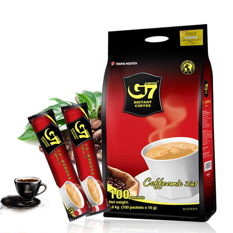越南进口中原G7咖啡原味1600g袋装100条装国际版三合一速溶咖啡粉浓醇提神冲饮