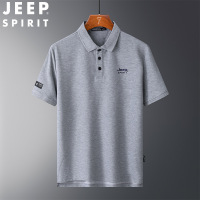 JEEPSPIRIT短袖POLO衫纯色翻领休闲商务短袖T恤 3XL 灰色